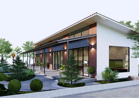 Biệt Thự Kính Sang Trọng Tone Trắng Đen - 89Design