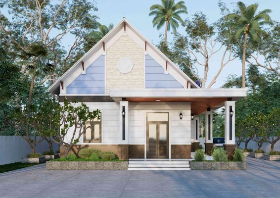 Nhà Mái Ngói Tam Giác Thiết Kế Đơn Giản - 89Design