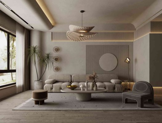 Phòng Khách Nâu Trầm Dễ Chịu