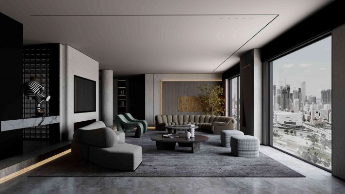 Phòng Khách Đen Trắng Lịch Lãm