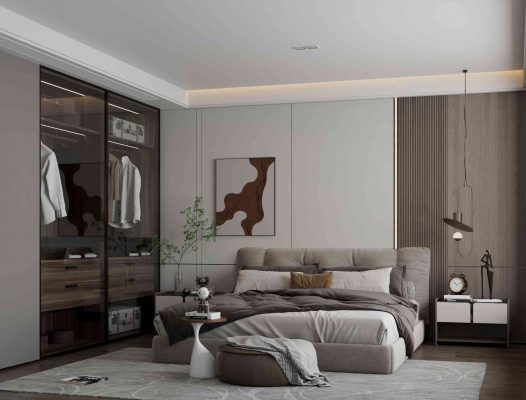 Phòng ngủ nâu cozy