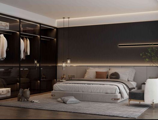 Phòng ngủ đen nâu đẹp